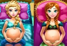 Игра Беременные Эльза и Анна для девочек онлайн