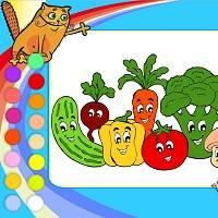 Игра Для малышей 1 года: раскраска овощей