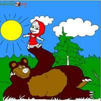 Игра Маша и Медведь на лужайке