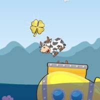 Игра Супер коровы на подводной лодке