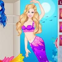Игра Одевалки для Барби русалки  онлайн