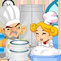 Игра Для девочек готовим еду моем посуду онлайн
