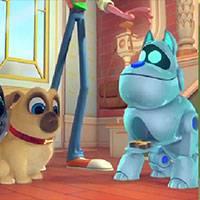 Игра Дружные мопсы и собака-робот онлайн