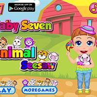 Игра Малышка севен качели для животных онлайн