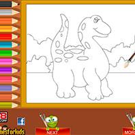 Игра Поезд динозавров: раскраска онлайн