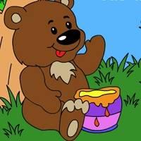 Игра Раскраска для малышей: медведь и кролик онлайн