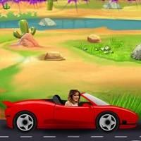 Игра Виолетта едет на красном авто онлайн
