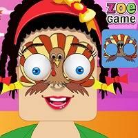 Игра Зоя: раскрась лицо ко Дню благодарения онлайн
